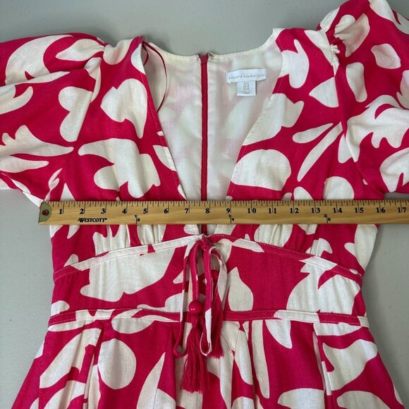 House of Harlow 1960 Mini Dress Size 6 Pink Linen Blend - Picture 6 of 10